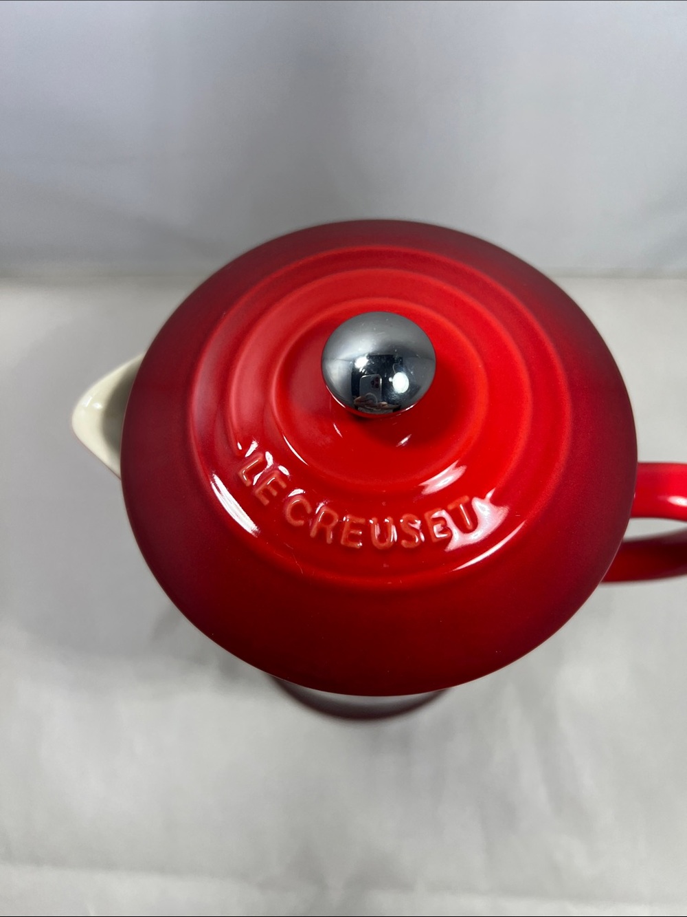 Le Creuset Bright Red Enamel Coffee Press with Chrome Knob